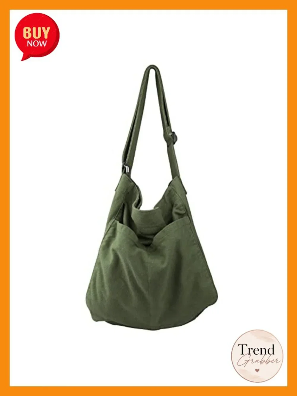 Canvas Hobo Crossbody Shoulder Tote Bag with Multi-Pocket